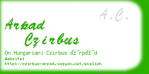 arpad czirbus business card